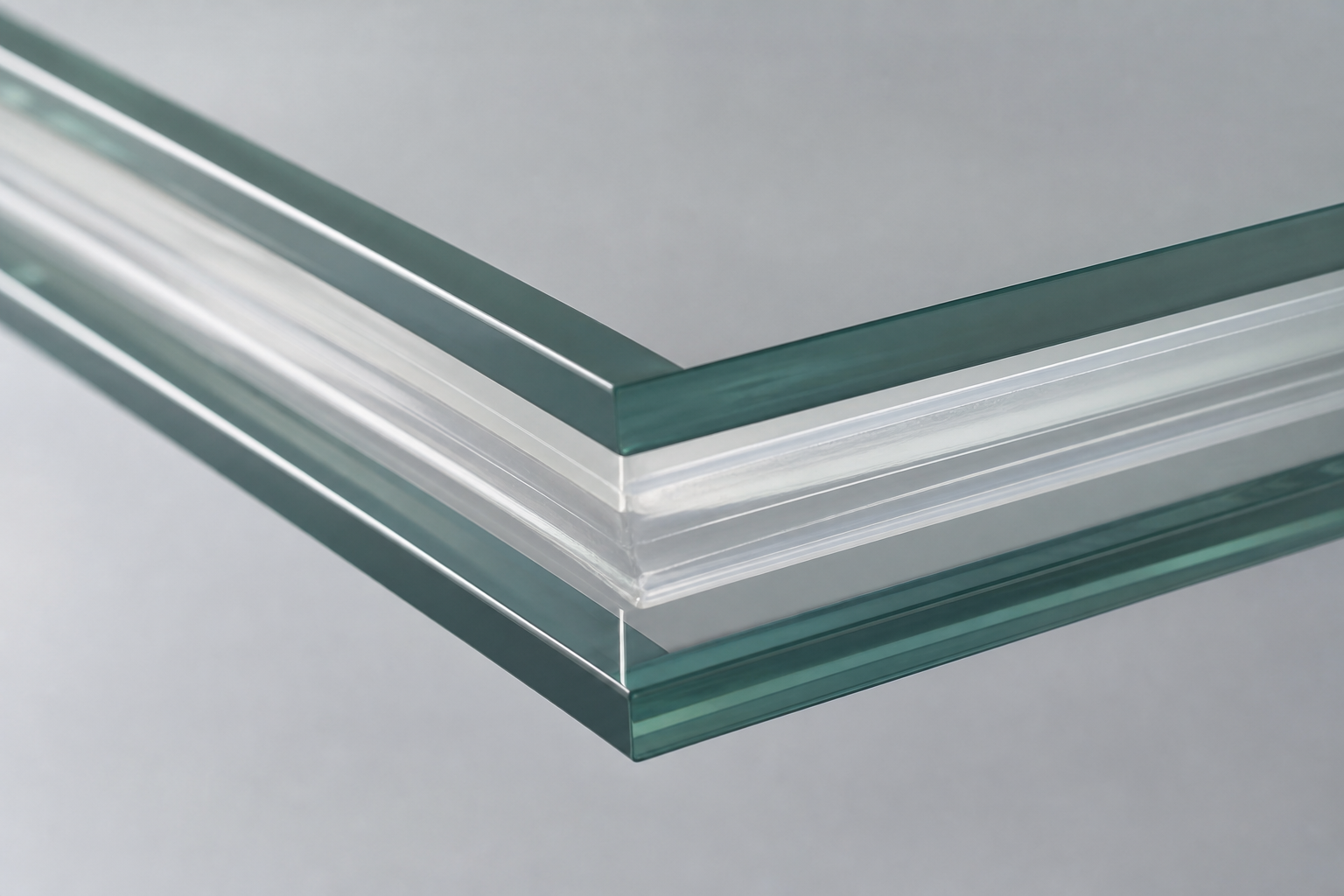Laminated architectural glass layer detail
