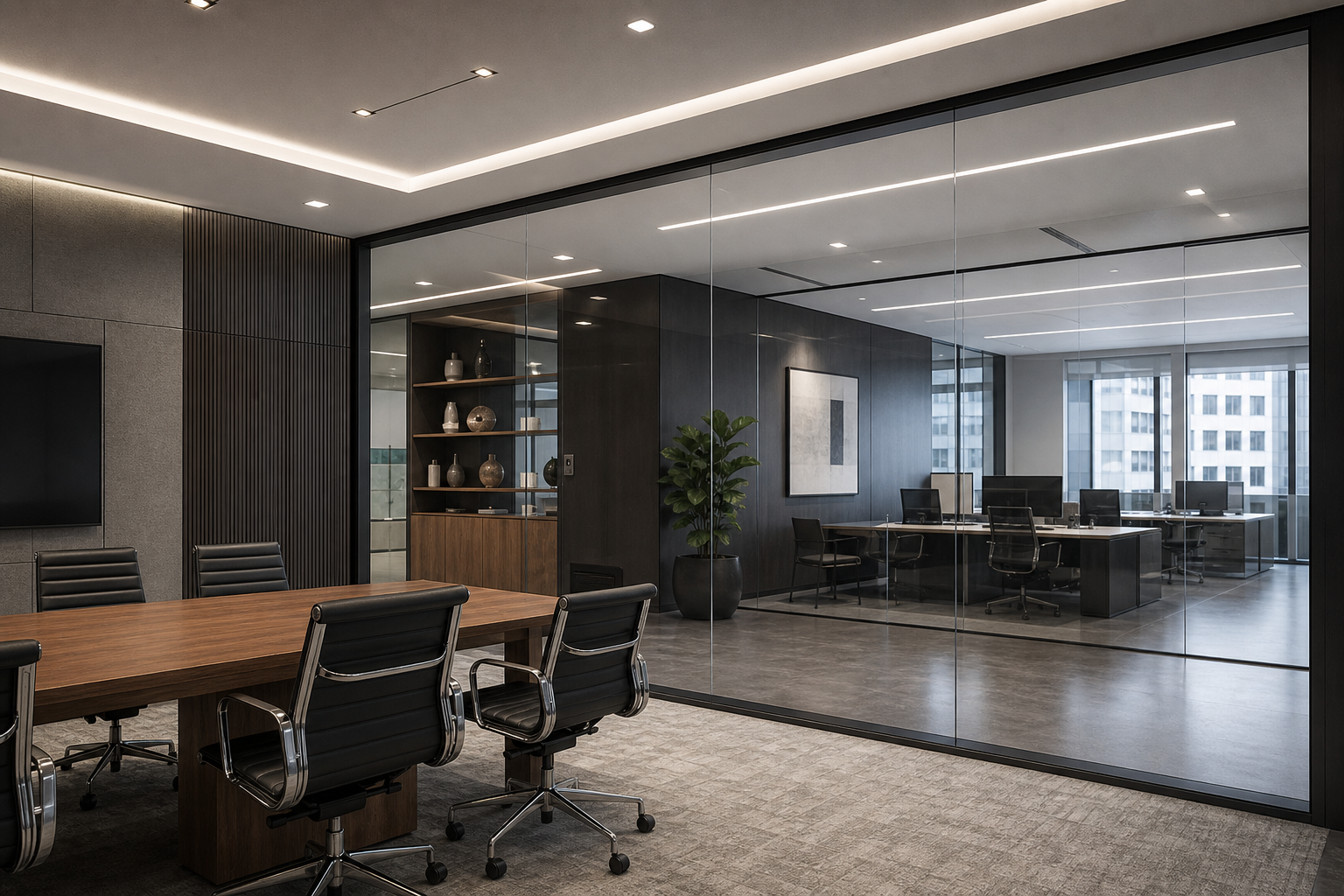 Switchable privacy glass partition
