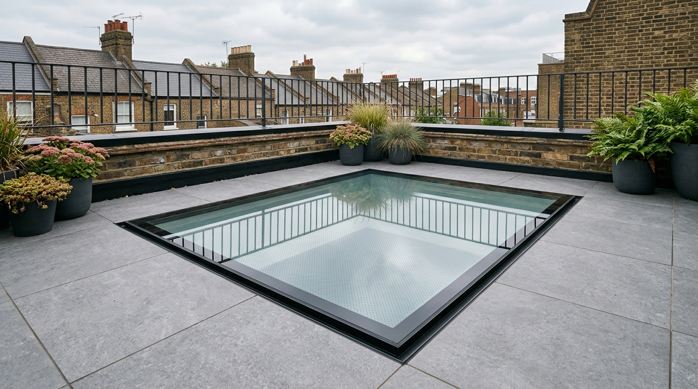 Walk-on structural glass roof panel